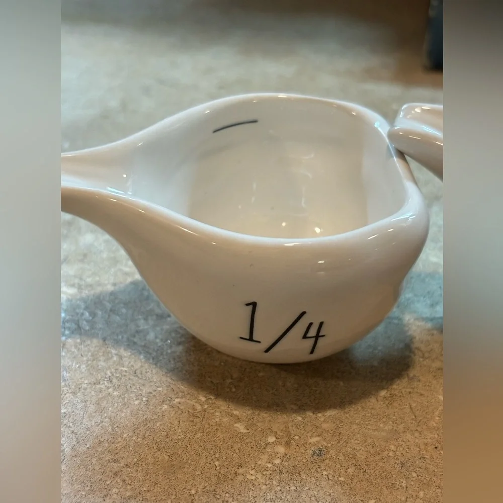 Rae Dunn White Ceramic Fraction Measuring Cups Set Cottagecore